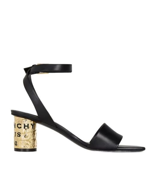 Givenchy Black Tape-Heel Ankle-Strap Sandals