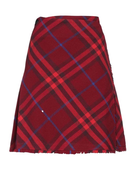 Burberry Red Plaid Mini Skirt