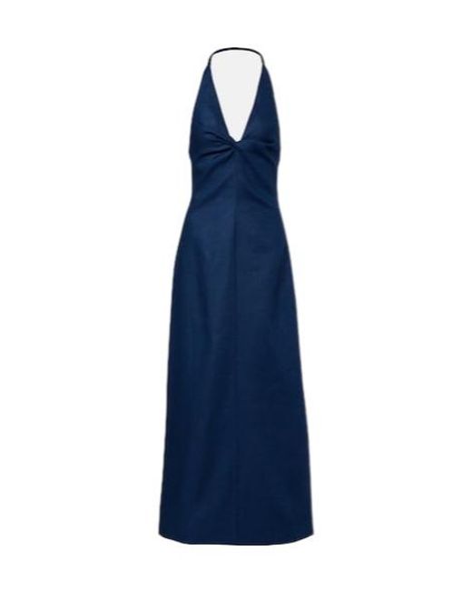 Sir Blue Caela Halterneck Linen Maxi Dress