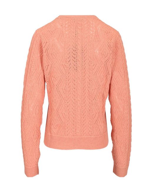 Etro Pink Long-Sleeved Crewneck Knitted Jumper