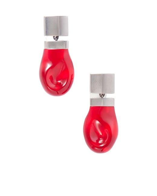 Khaite Red Keefe-Toned Resin Earrings