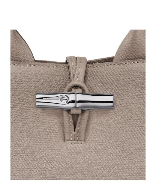 Longchamp Gray Le Roseau S Top Handle Bag