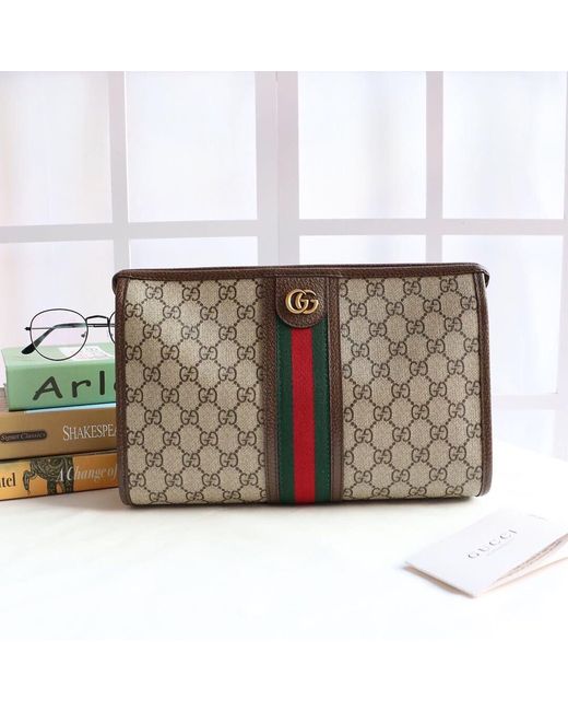 Gucci Metallic Ophidia Monogrammed Pouch