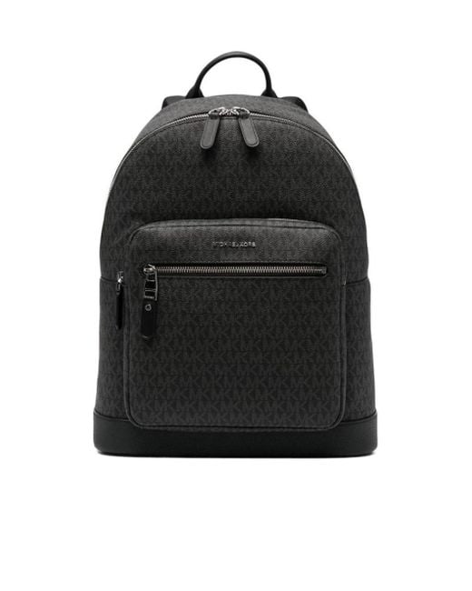 Michael Kors Black Hudson Logo Plaque Backpack for men