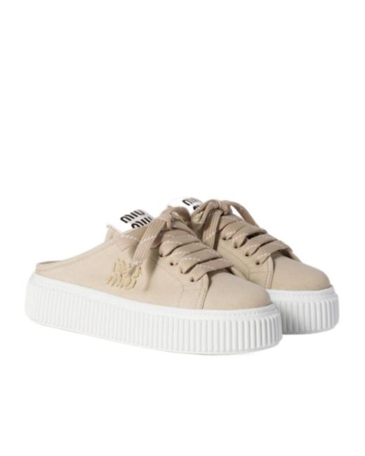 Miu Miu Multicolor Lace-Up Low-Cut Casual Shoes