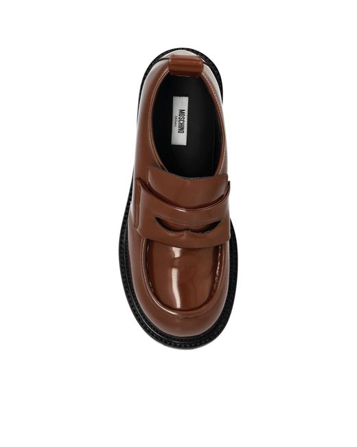 Moschino Brown Round Toe Loafers