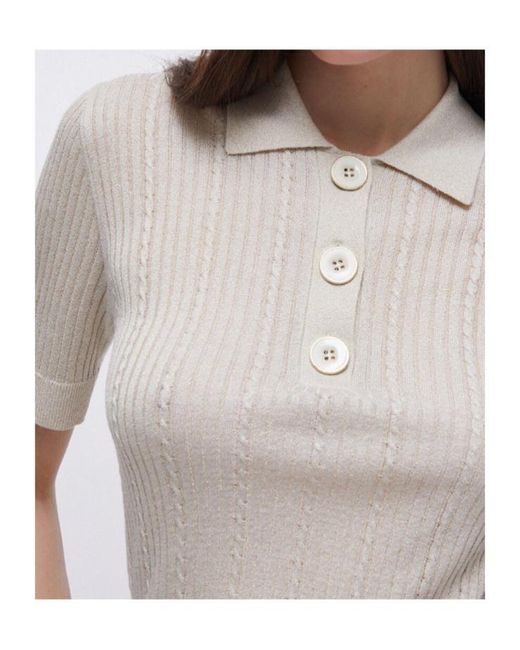Liu Jo Natural Half-Button Polo Top