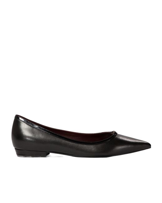 Tory Burch Black Double Buckle Pointed Toe Ballet Flats