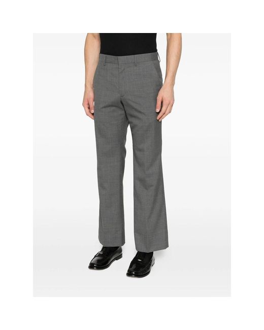 Prada Gray Pleated Tailored Pants for men