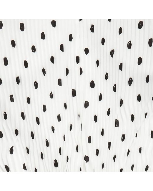 Balenciaga White Polka Dots Printed Pleated Dress