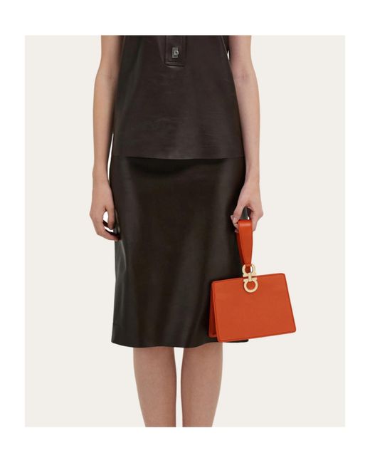 Ferragamo Orange Mini Clutch