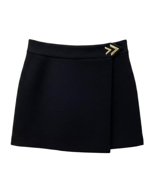 Valentino Black Wool Skirt