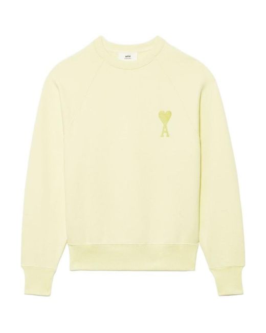 AMI Yellow Ami De Coeur Crew-Neck Sweatshirt for men