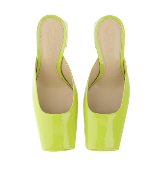 Bottega Veneta Yellow 105Mm Square-Toe Leather Pumps
