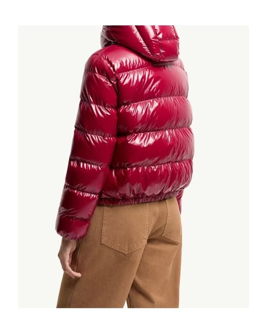Moncler Red Andro Short Down Jacket With Hood