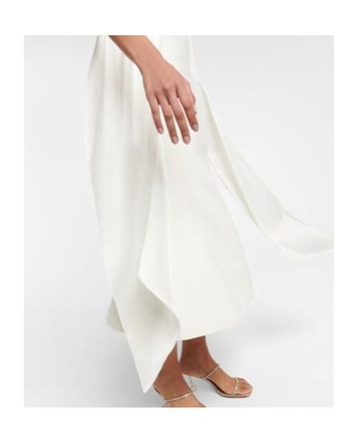 David Koma White Halterneck Midi Dress