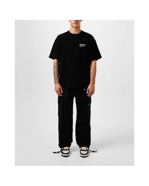 Represent Black Loose Cargo Pants for men
