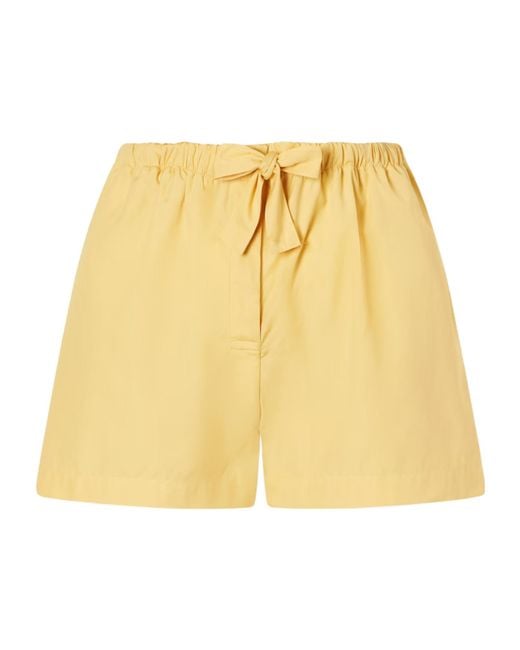 Totême  Yellow Elastic Waist Shorts