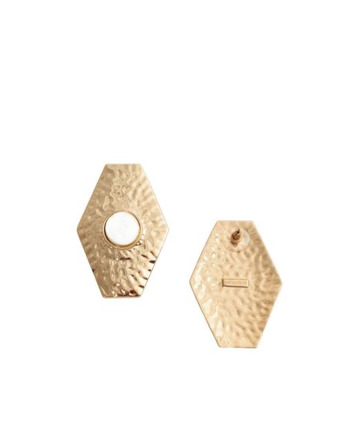Self-Portrait Metallic Large Hammered Embellished Earrings