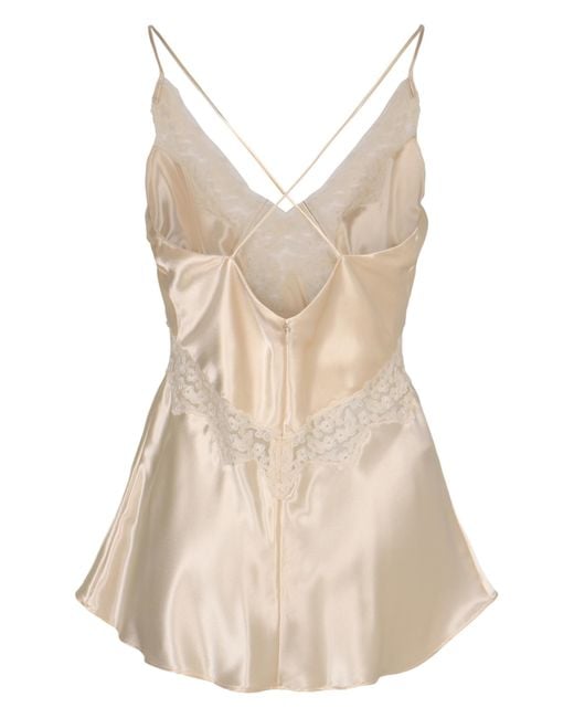 Alberta Ferretti Natural V-Neck Camisole