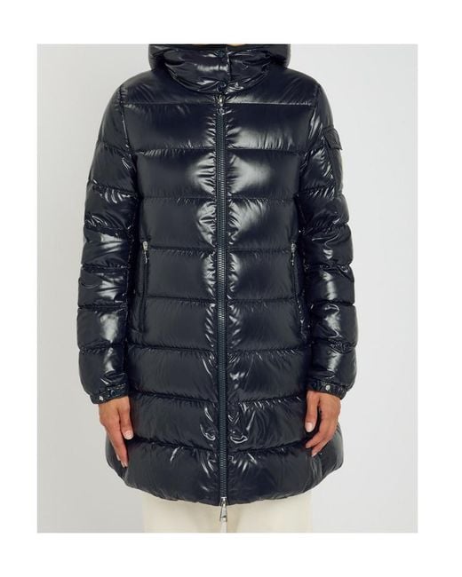 Moncler Blue Logo Quilted Down Jacket