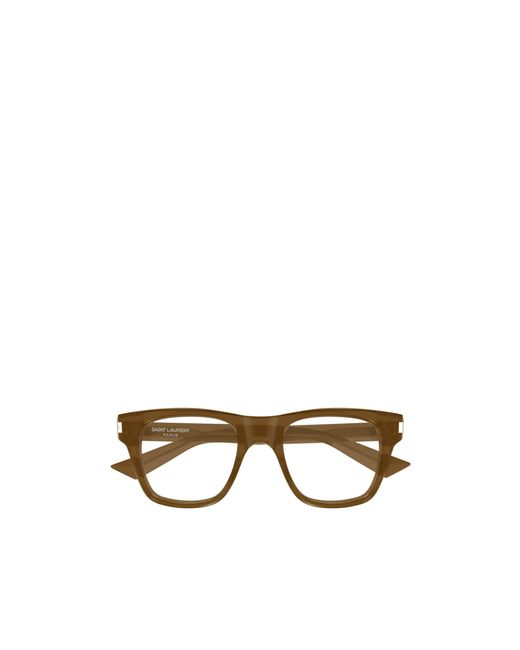 Saint Laurent Metallic Square-Frame Glasses for men