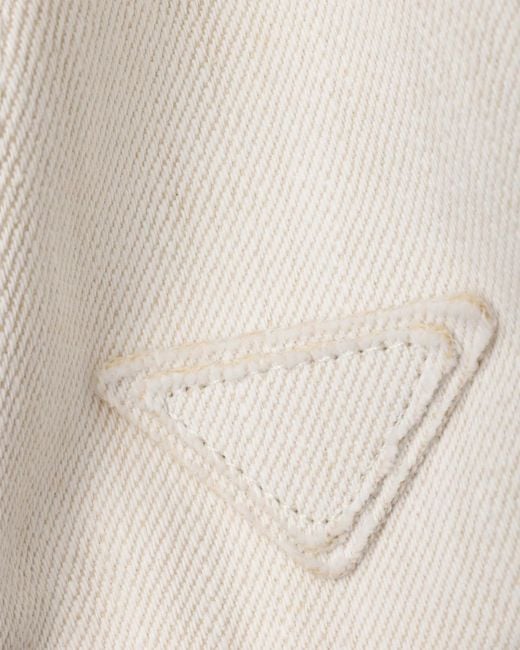 Prada White Denim Baseball Cap for men