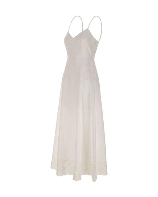 Mc2 Saint Barth White Embroidered Dress