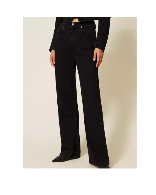 Twinset Black Wide-Leg Jeans