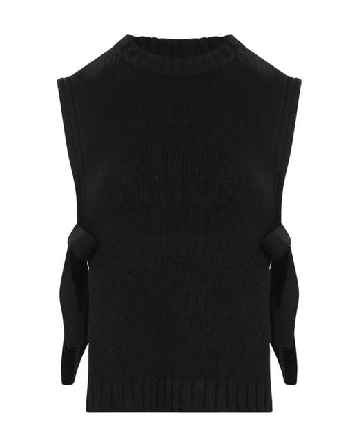 Soeur Black Sleeveless Knit Sweater