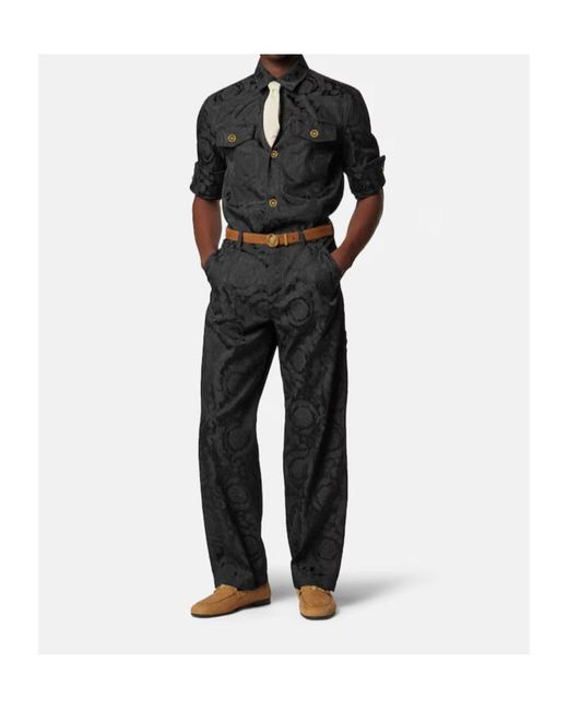 Versace Black Barocco Pattern Jacquard Jacket for men