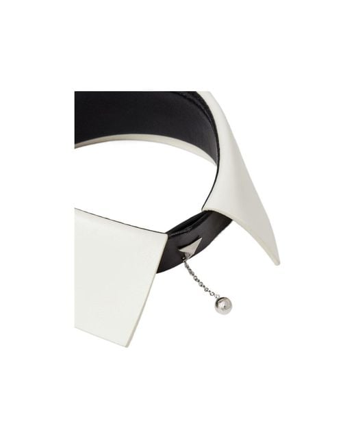 Fendi Black Logo-Pendant Leather Collar