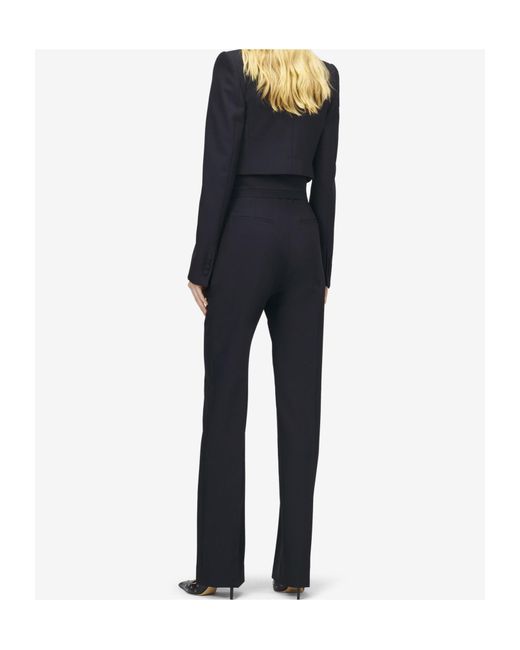 McQueen Black Double Lapel Cropped Jacket
