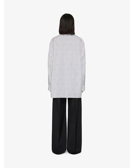 Givenchy White Allover 4G Patterned Oversized Shirt