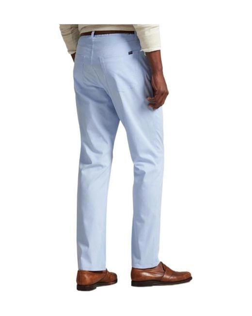 Polo Ralph Lauren Blue Five-Pocket Twill Trousers for men