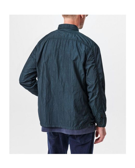 Boss Blue Stand Collar Long Sleeve Coat for men