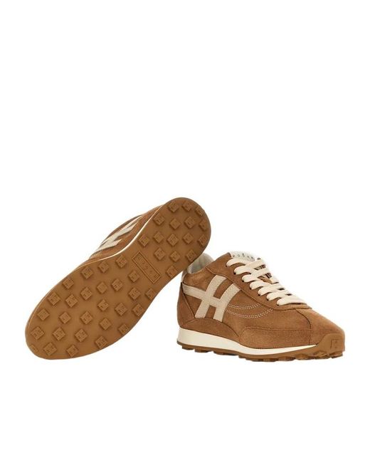 Hogan Brown Logo-Patch Sneakers
