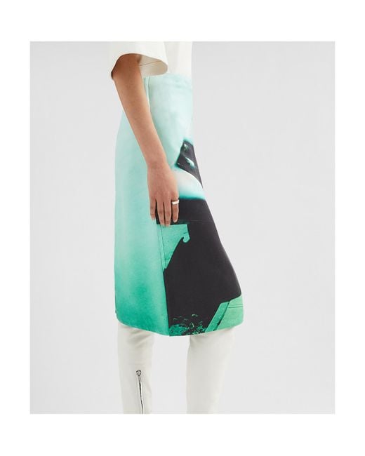 Jil Sander Green Printed Skirt