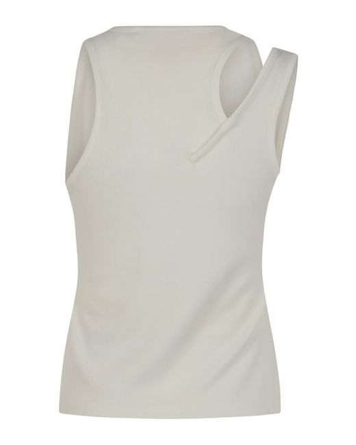 Christopher Esber Gray Asymmetric Ribbed Tank Top