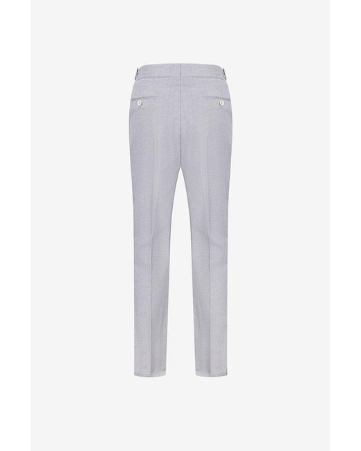 Brunello Cucinelli Gray Pleated Casual Pants for men