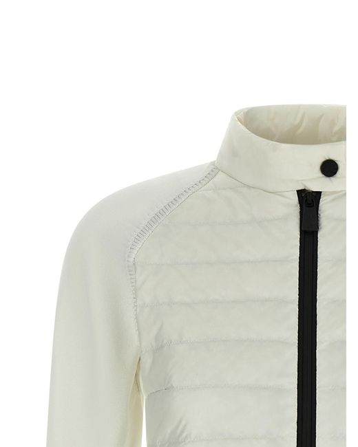 Moncler White Grenoble Tricot Quilted Cardigan