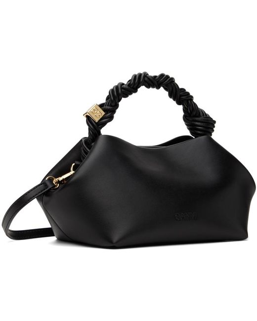Ganni Black Bou Twisted Handle Small Shoulder Bag