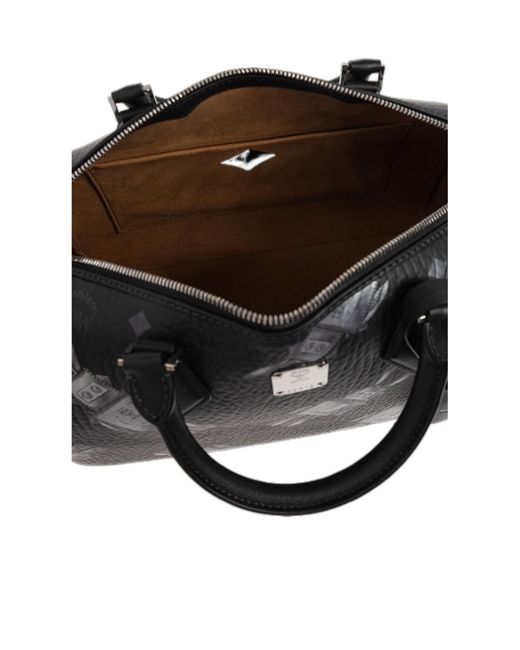 MCM Black Top-Zip Single-Shoulder Bag