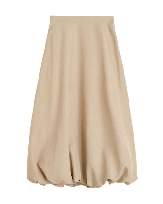 By Malene Birger Natural Aubrey Balloon-Hem Maxi Skirt