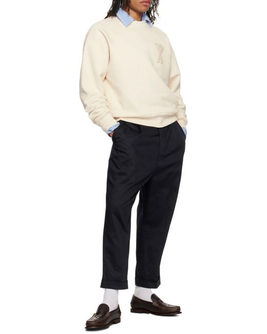 AMI Blue Ami Oversized Carrot Trousers for men