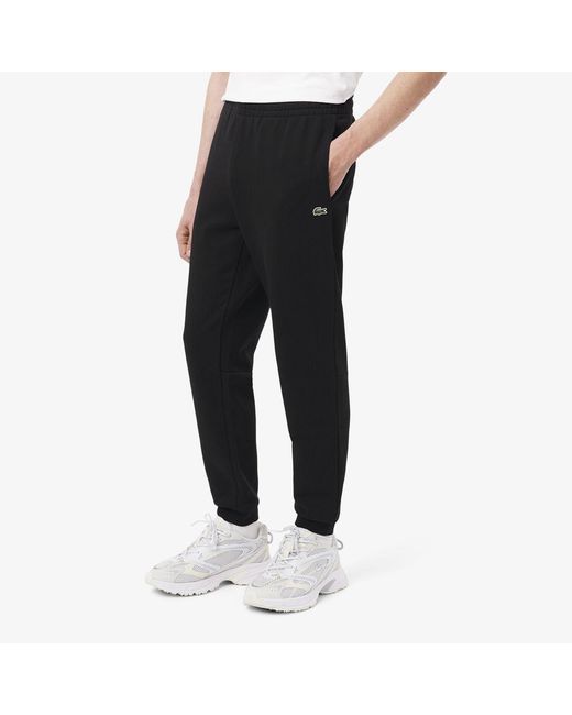 Lacoste Black Tapered Leg Sweatpants for men