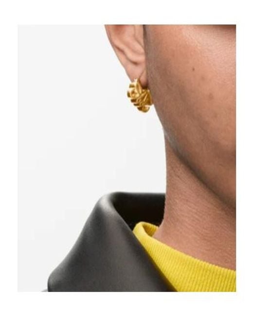 Loewe Metallic Anagram Bombé Hoop Earrings