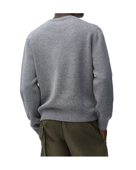 Loewe Gray Logo Embroidered Crewneck Jumper for men