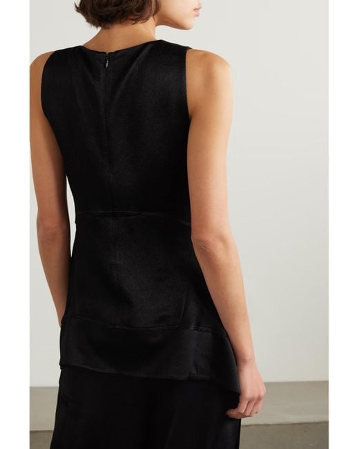 Proenza Schouler Black Liz Satin-Crepe Top