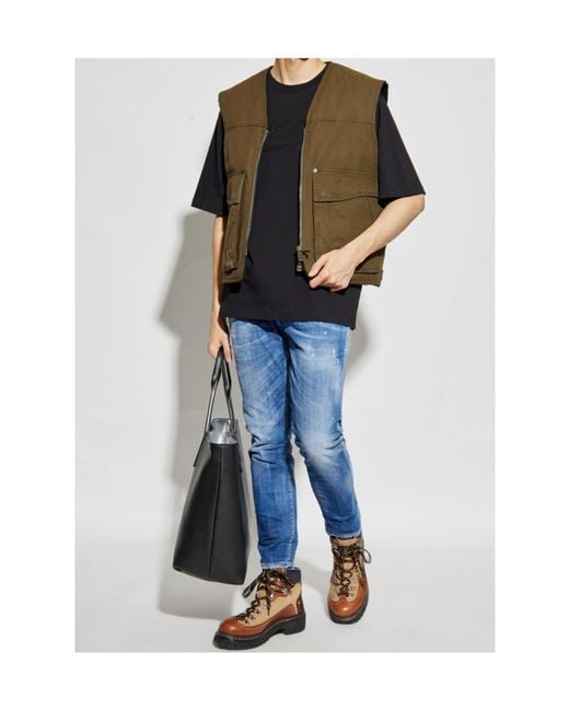 DSquared² Blue Medium Spots Wash Skater Distressed Jeans for men